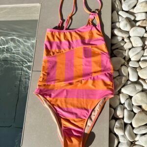 NOA | STRIPES PINK & ORANGE ONE-PIECE SWIMWEAR
