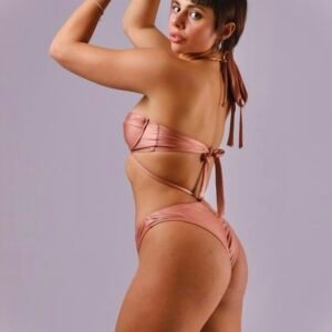 GLORIA | ROSE GOLD GLOSSY SWIMWEAR